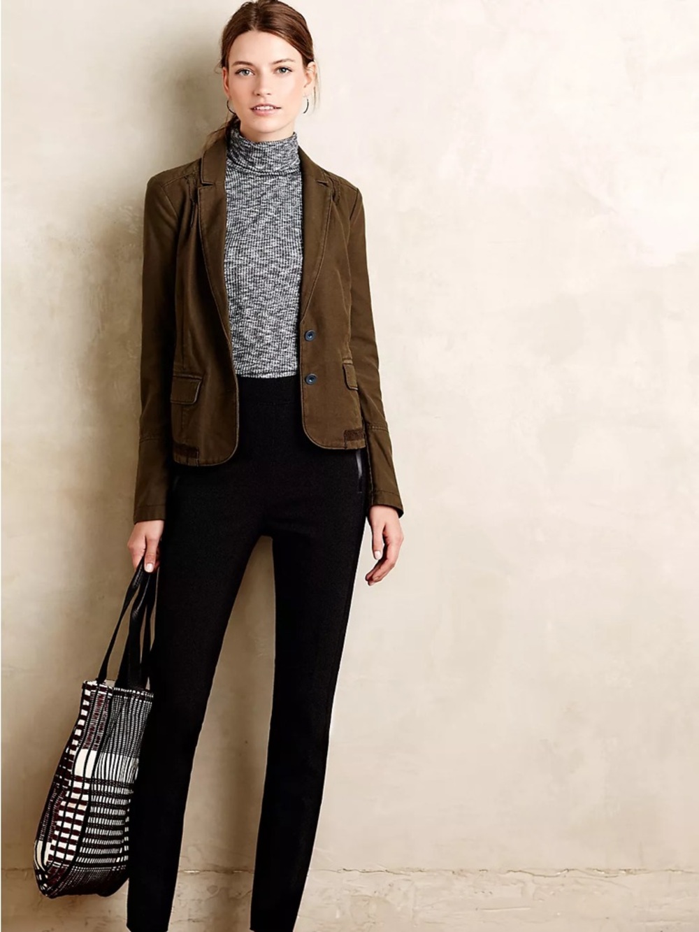 Anthropologie Hei Hei Delaine Blazer In Olive Green Size 0